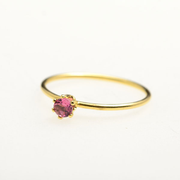 ピンクトルマリンのリング (pink tourmaline simple ring)