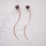 Linestone Wire Earrings Black