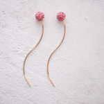 Linestone Wire Earrings Rosepink