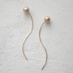 Cottonpearl Wire Earrings Beige