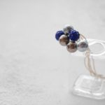 Linestone Wire Earrings Sapphire