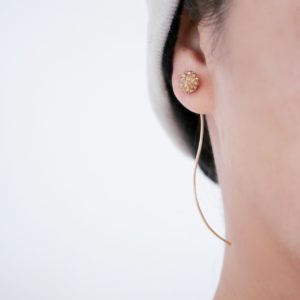 Linestone Wire Earrings Gold