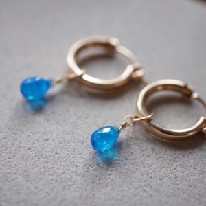 Neon Blue Apatite Earring