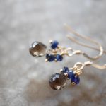 Smoky Quartz & Blue Sapphire Drop Earring