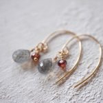 labradorite garnet Earring