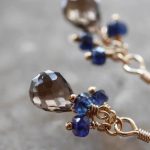 Smoky Quartz & Blue Sapphire Drop Earring