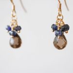 Smoky Quartz & Blue Sapphire Drop Earring