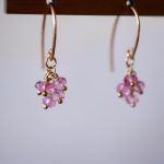 Pink Color Quartz Berry Earrings