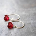 Ruby Red Quartz Faceted Earrings