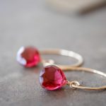 Ruby Red Quartz Faceted Earrings