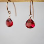 Ruby Red Quartz Faceted Earrings