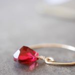 Ruby Red Quartz Faceted Earrings