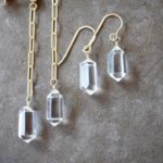 Crystal chain icicle earrings