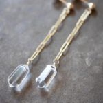 Crystal chain icicle earrings