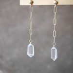 Crystal chain icicle earrings