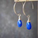 Lapis lazuli exotic pear-shaped earrings