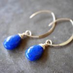 Lapis lazuli exotic pear-shaped earrings