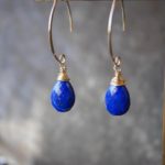 Lapis lazuli exotic pear-shaped earrings