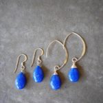 Lapis lazuli exotic pear-shaped earrings