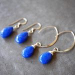 Lapis lazuli exotic pear-shaped earrings