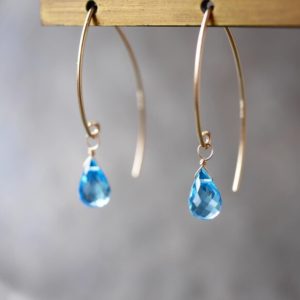 Swiss blue topaz earrings