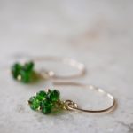 Chrome diopside belly earrings
