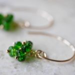 Chrome diopside belly earrings