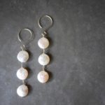 Freshwater pearl coin earrings