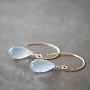 Ceylon Gray Moonstone Drop Earrings