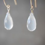 Ceylon Gray Moonstone Drop Earrings