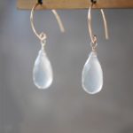 Ceylon Gray Moonstone Drop Earrings