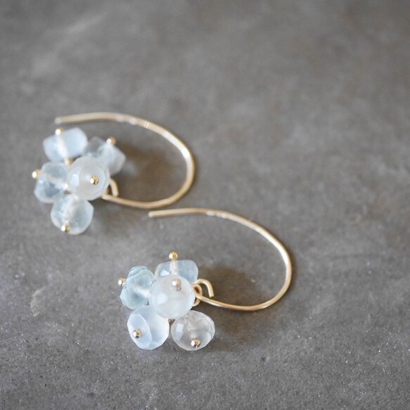 Ceylon Gray Moonstone Berry Earrings