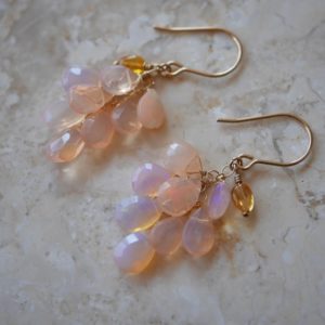 Flamingo opal mermaid earrings