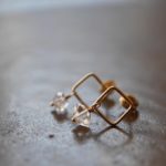 Herkimer diamond one ear earrings