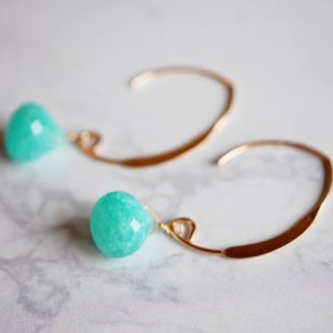 Amazonite onion earrings