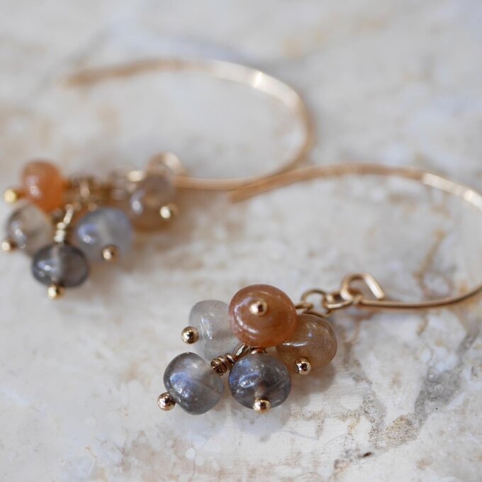 Autumn moonstone berry earrings