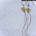 Yellow Beryl Flower Earring