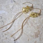 Yellow Beryl Flower Earring