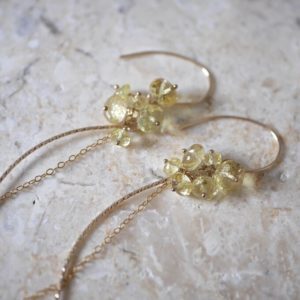 Yellow Beryl Flower Earring