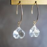 crystal peach earrings