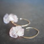 rose quartz berry earrings