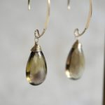 Smoky lemon quartz exotic earrings