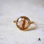 Rutile quartz ring Gold