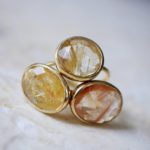 Rutile quartz ring Gold