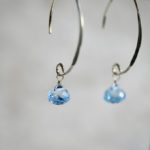 blue topaz onion cut earrings