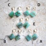 Peruvian blue opal square earrings