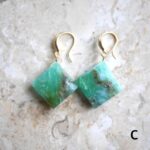 Peruvian blue opal square earrings