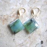 Peruvian blue opal square earrings