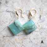 Peruvian blue opal square earrings