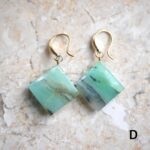 Peruvian blue opal square earrings